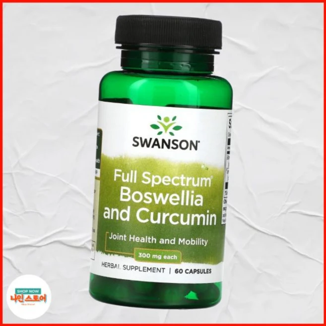 스완슨 풀 스펙트럼 보스웰리아 커큐민 300mg, 4개, 60정 - 쿠팡