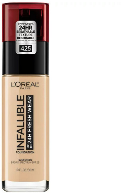 L'Oreal Infallible Fresh Wear Foundation 로레알 인팔리블 프레쉬 웨어 파운데이션 30ml, 425 Linen, 1개