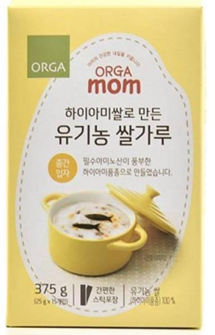 ORGA 하이아미쌀로 만든 유기농 쌀가루(중간입자), 30개, 375g