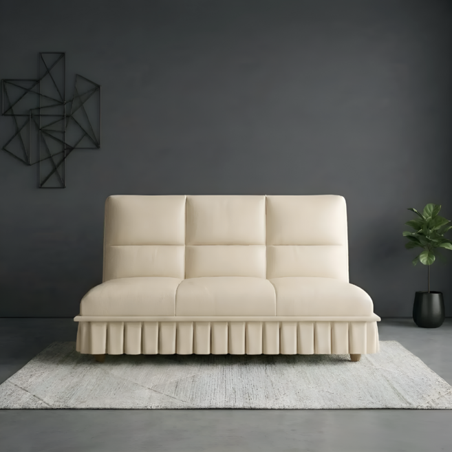 베아트룸 각도조절 2인용 가죽소파 130cm BRL25, 아이보리