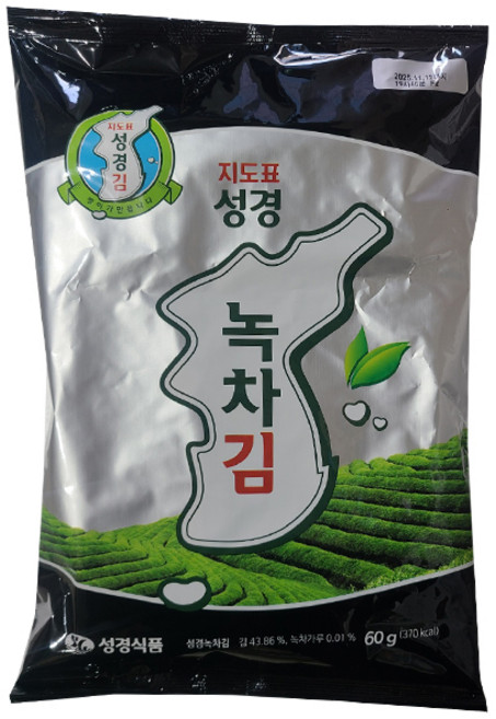 지도표 성경김 녹차 전장김 대, 60g, 4개