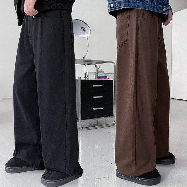 숏/기본/롱 포시즌 베이직 세미 와이드 코튼 바지 팬츠