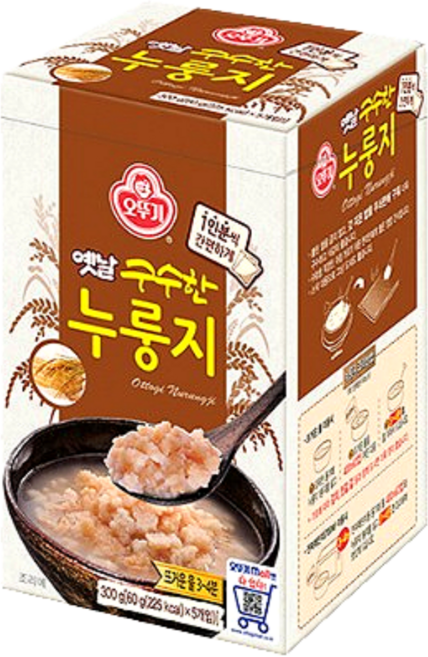 오뚜기 옛날 구수한 누룽지 국산 60g 낱개포장 5개
