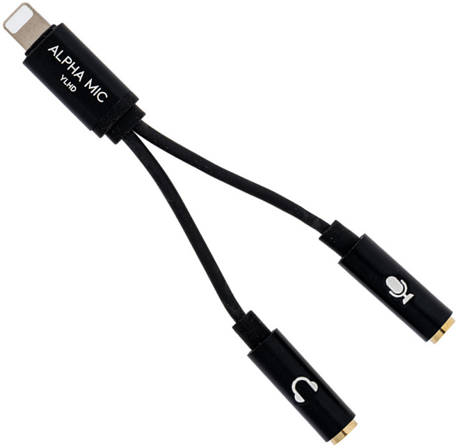 알파믹 Y형 젠더 라이트닝 3.5mm 이어폰 마이크 헤드셋 연결 변환잭, YLHD