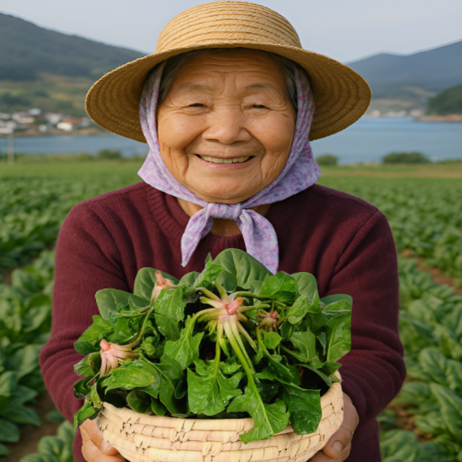 국내산 당일수확 남해 노지 시금치, 1박스, 500g
