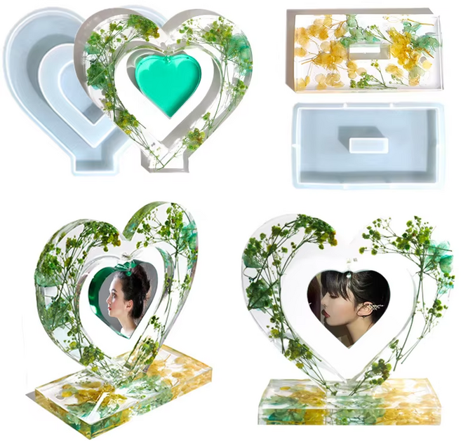실리콘몰드 레진몰드 사진 액자 하트 몰드 L13, 액자하트몰드 L13