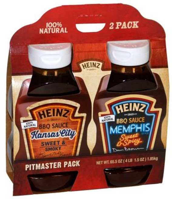 하인즈 바비큐 피트마스터 팩 캔사스 시티 멤피스 1.85kg 헤인즈 Heinz Pitmaster BBQ 2 Pack, 1개 1.85kg, 없음