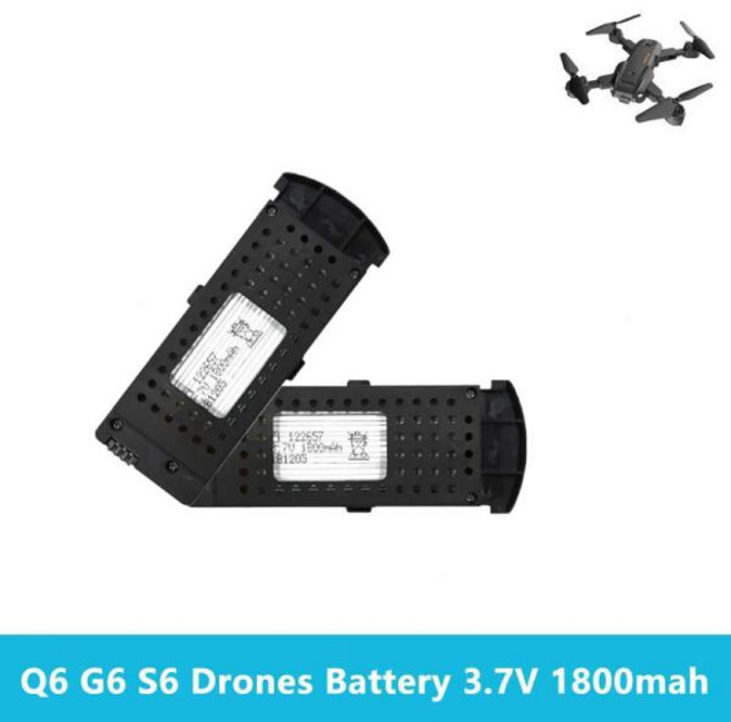 Q6 G6 S6 드론 배터리 3.7V1800mah Q6G6S6 미니 드론 리튬 배터리 교체 용 대용량 RC 드론 리튬 배터리, 3)1pcs, 3.7 볼트