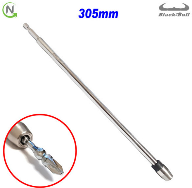 블랙불 롱비트연결대 육각 비트 연결대 305mm 양용비트가능 연결대 비트홀더, 1개