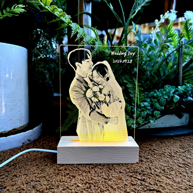 하랑등 무드등 집들이 부모님 선물 결혼기념일 커플 사진 인테리어 조명 어버이날 LED 감성, 카톡 채널 하랑등으로 보내주세요~!, 13.5cm 사이즈, 상상토끼 개미똥꾸멍