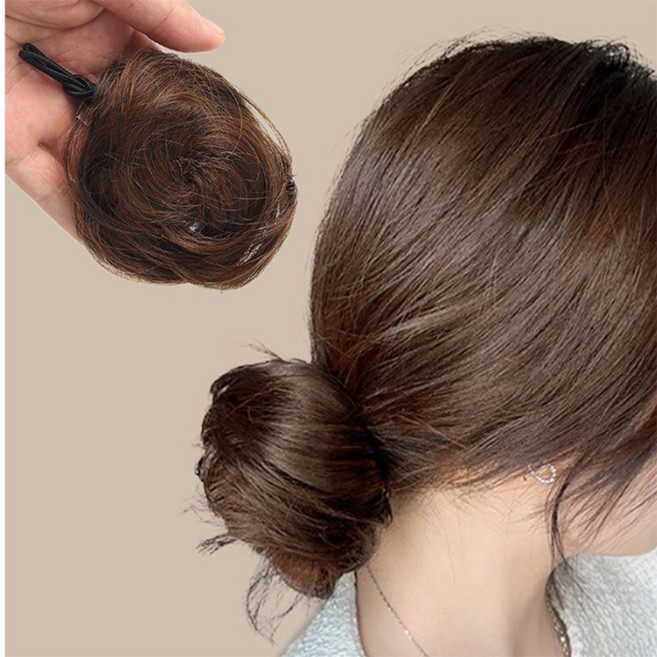 똥머리 헤어망 가발 라이트브라운 망가발브라운 자연가발