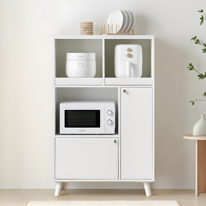 퍼니하우스 루카스 800 주방수납장 부엌 밥솥 에어프라이어 오븐 전자렌지대 밥통 선반, 화이트