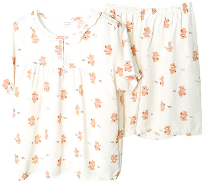 폭스 엠보 시어서커 반팔 잠옷세트 E6 여주니어