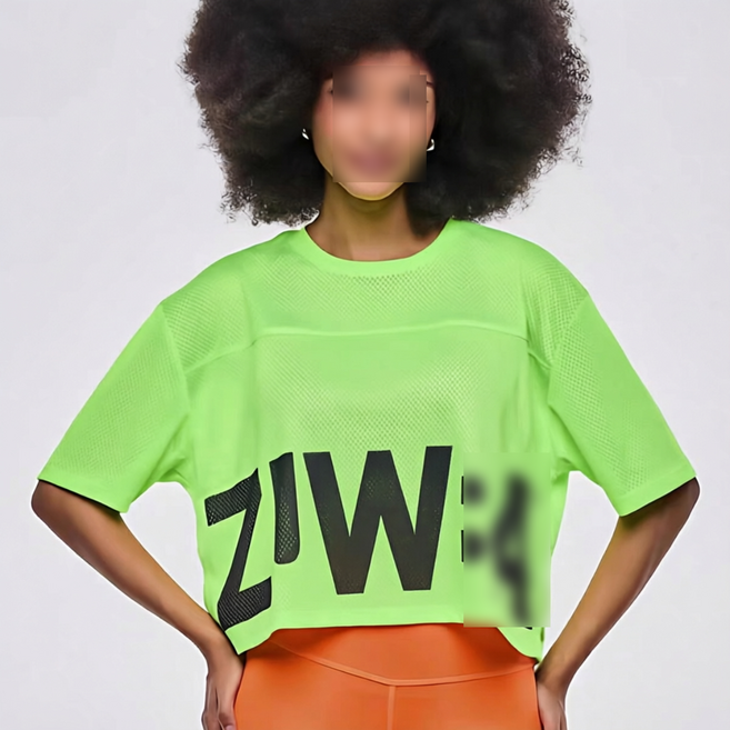 Merero ZW 줌바룩 헬스복 캐주얼 트레이닝복 댄스 메쉬 반팔 티 상의 줌바댄스복 에어로빅복 상의1136