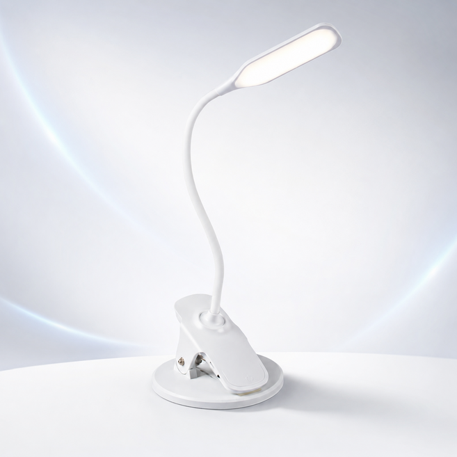USB 충전식 클립형 LED 독서등 플렉시블 3색 조명 터치조절 침대 책상 캠핑 다용도 스탠드 램프, Q5-1