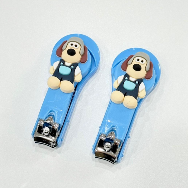 휴대용 귀여운 캐릭터 손톱깍이, 2개, 블루 그로밋