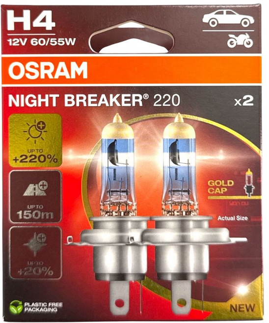 OSRAM NIGHT BREAKER 220 汽車鹵素燈泡, 1個, H4