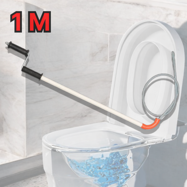 와와랩 변기스프링 배수구뚜러뻥 하수구드릴, 화이트