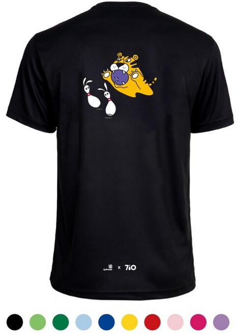 [디자인 공모전 당선작] 710 칠텐 호랑이 볼링공 프리미엄 기능성 볼링 반팔 티셔츠