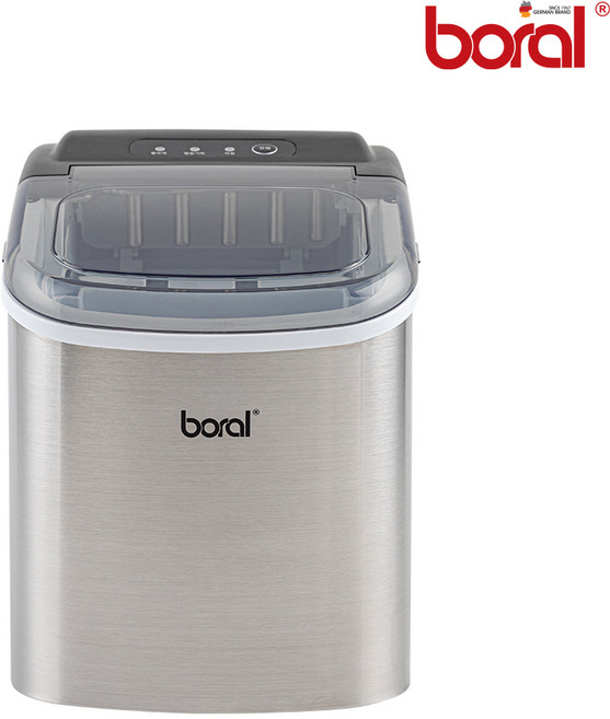 [4월 특가] 보랄 아이스 제빙기 1.2L 스텐 얼음 급속제빙 아이스메이커 자동세척 홈카페 홈바 가정용 캠핑 사무실 탕비실 스테인리스