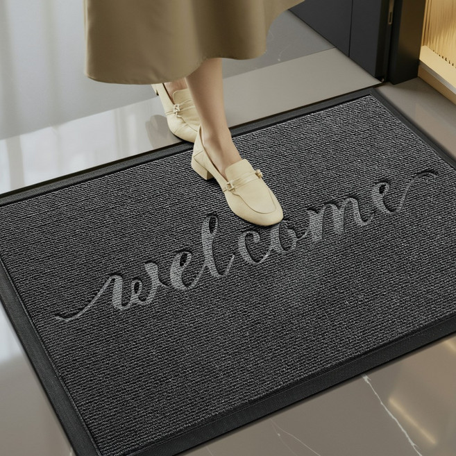 DEXI 1개 바닥 출입구 현관매트 웰컴 현관 미끄럼방지매트 그레이 현관 발매트 먼지 제거 논슬립, New Grey