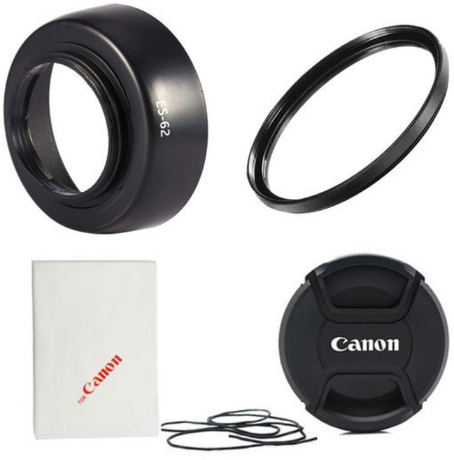 ES-62+MCUV52mm+렌즈캡+포켓융 캐논 호환 후드 세트, 1개