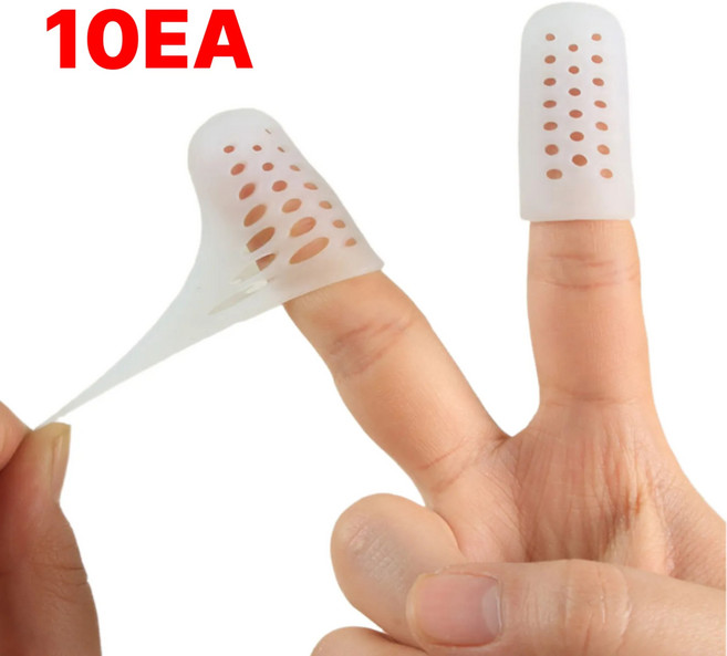딜라이프 손가락 커버 보호대 실리콘 골무 10P, 10개, 화이트