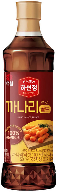 하선정 까나리 액젓골드, 400g, 1개