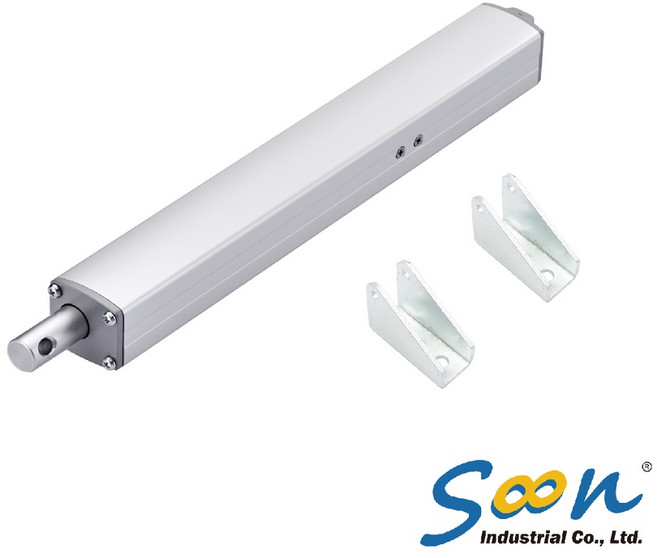 SOON KST-A01 電動推桿 400mm 行程 DC 24V 台灣製造, 1個, 電動推桿 + U型五金*2,24 VDC ( 2 芯線，M+、M-)