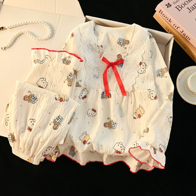 아동 헬로키티 리본 파자마 잠옷세트 귀여운 홈웨어