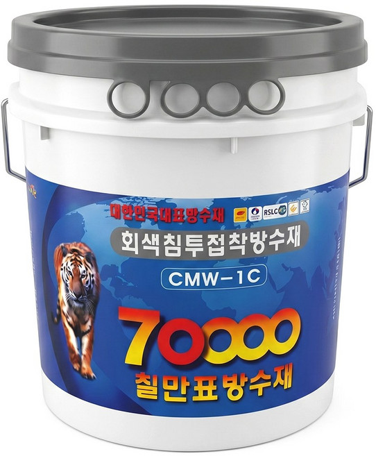 칠만표 방수제 CMW-1C 18kg 침투접착방수제 옥상 방수 상도 코팅, 회색, 1개