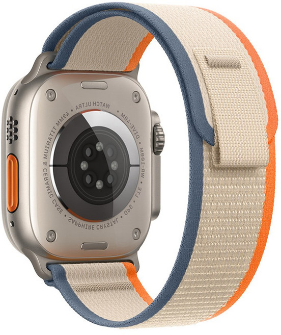 밴드톡 애플워치 호환 트레일 루프 스트랩 스포츠 나일론 소프트 49mm 46mm 45mm 42mm 44mm 40/41/38mm 11 10 9 8 3 SE2/3 울트라2/3 밴드, 오렌지베이지
