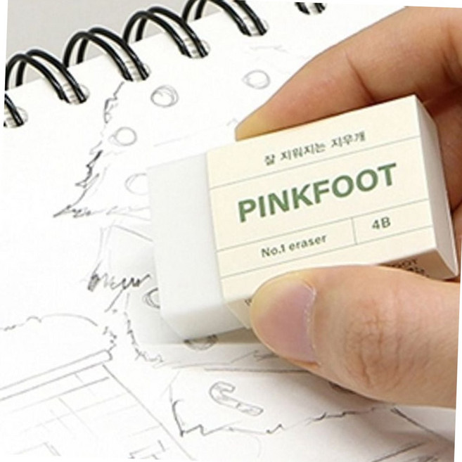 핑크풋 심플 4b 연필 지우개 학생 사무용 잘 지워지는 미술지우개 화이트지우개 학교준비물