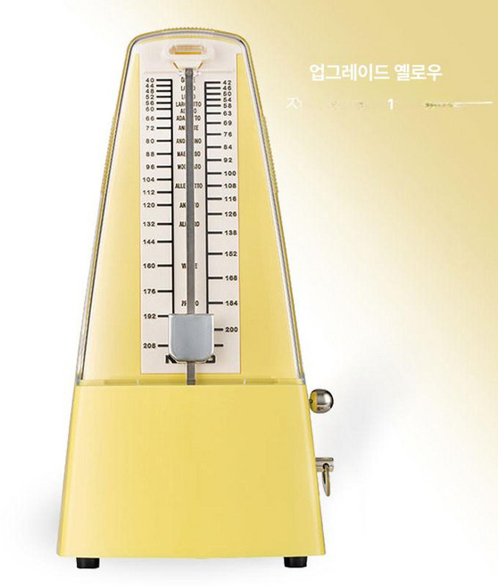 헬로라이노 박자맞추는기계 박자기계 태엽 전자, 1개, 업그레이드-옐로우