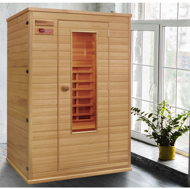 가정용 사우나 원적외선 이동식 건식 편백사우나 2 3인용 찜질방, 오렌지