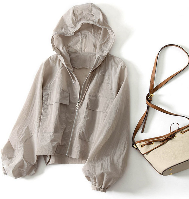 3컬러 세미크롭 바스락 바람막이 간절기 바람막이 경량 바람막이 후드 봄점퍼