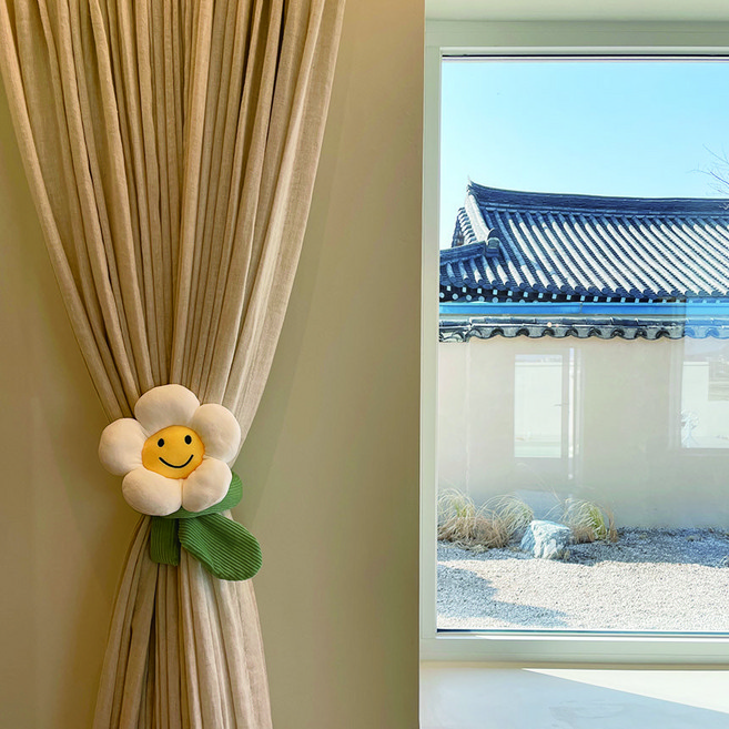 커텐 집게 핀 커튼 후사고리 커튼고정, 연노랑, 1개