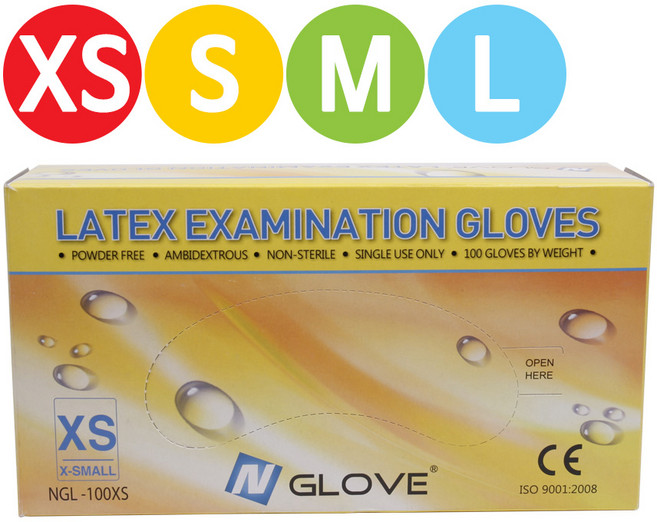 라텍스장갑 100매 일회용고무장갑 미용장갑 요리장갑 (NGL-100), 1개