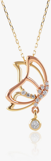 엘렌쥬얼리 14K 코멜리 콤비 나비 체인 금 목걸이