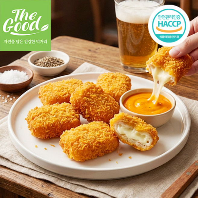 더굿 갓튀겨나온 위대한 치즈크런치치킨 치크치 6조각 330g 소스 40g 구성, 1개, 370g