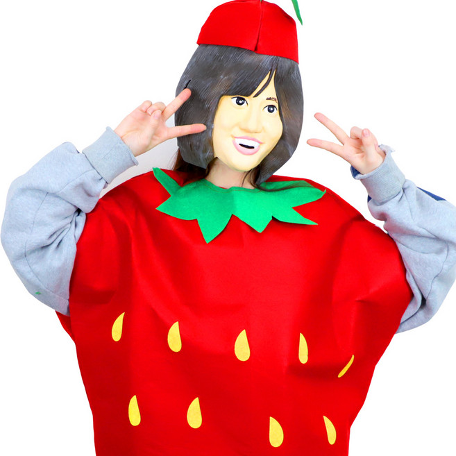 23 할로윈 역할놀의 의상, 1개, 07_과일 코스프레 컨셉 의상 (딸기)