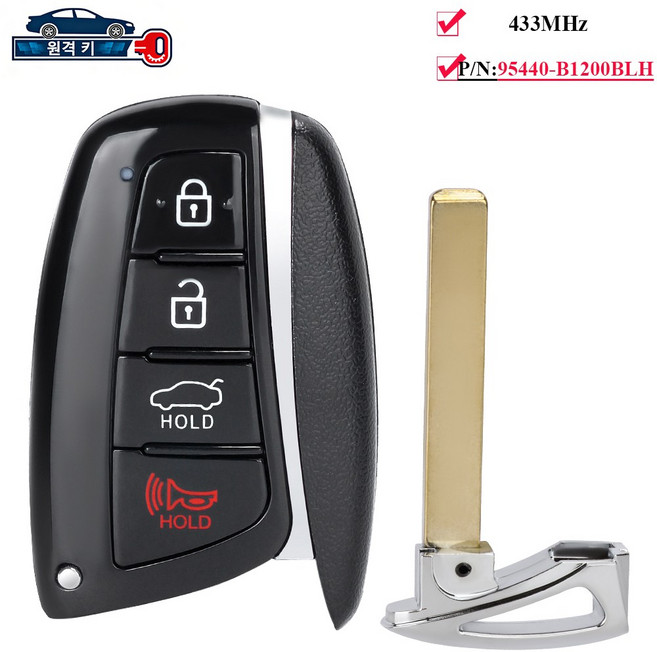 제네시스 G80 스마트키 보조키 포함 95440B1200BLH 4버튼, 1개