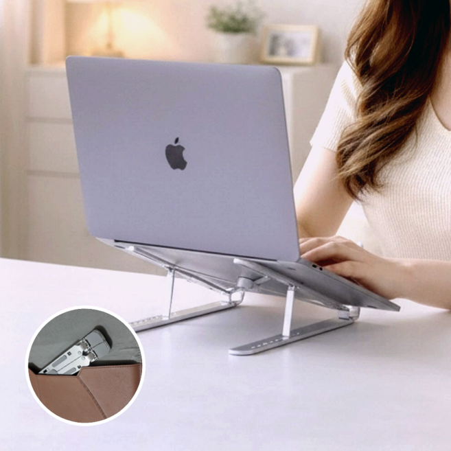 샤토모던 편한자세 휴대용 쾌속쿨링 노트북 거치대, 1개, 실버