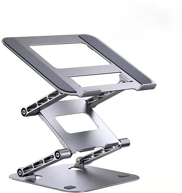 부기 최상급 내구성 180도 각도+높이 3단 노트북 거치대 스탠드, 1개, 실버