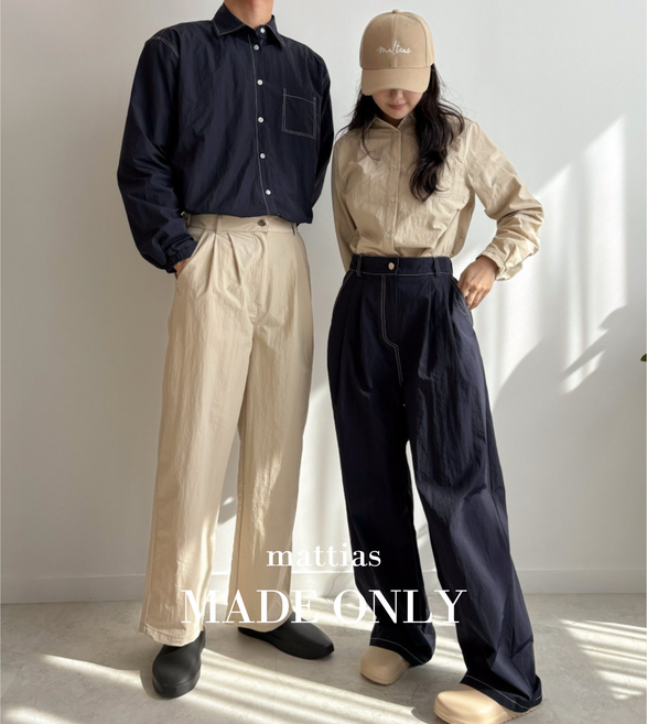 [마띠아] 애견 미용 가운 미용사 방수 스티치 와이드 팬츠 카페 바리스타 미용복 유니폼