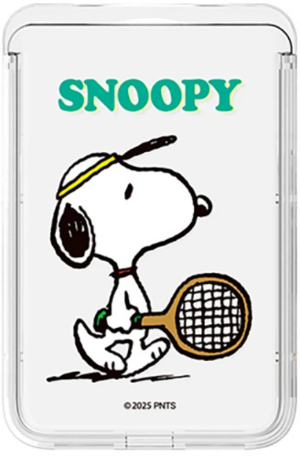 스누피 라이프 업다운 투명 슬라이드 맥세이프 호환 마그네틱 카드 지갑 카드케이스 카드3장 수납가능, 1개, 투명_스누피 라이프_테니스 스누피 - 쿠팡
