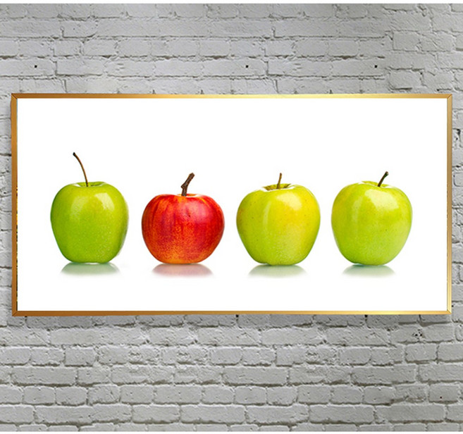 화색갤러리 풍수 인테리어 11 사과 그림 액자 프리미엄 캔버스천으로 인화, 골드무광