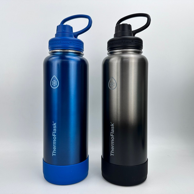 써모플라스크 보온 보냉병 2종 세트, 블랙 & 블루, 1.2L, 1개
