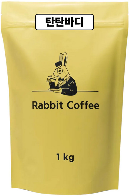 래빗커피 탄탄바디 블렌드 콜롬비아 탄자니아 에티오피아 원두커피 원두콩 가성비 갓볶은 원두, 1개, 1kg, 홀빈(분쇄안함)