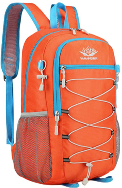 접이식 백팩 여행용 등산용 배낭, 오렌지